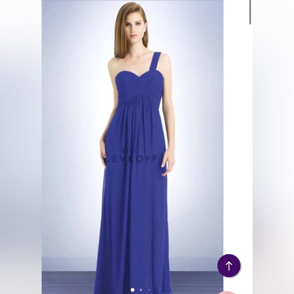 Bill Levkoff One Shoulder Formal Layered Fitted Cocktail Maxi Dress Size 10